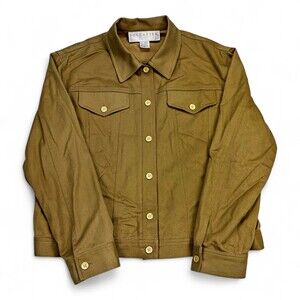 Doncaster Collection Olive Metallic Sparkle Blazer Sz 8